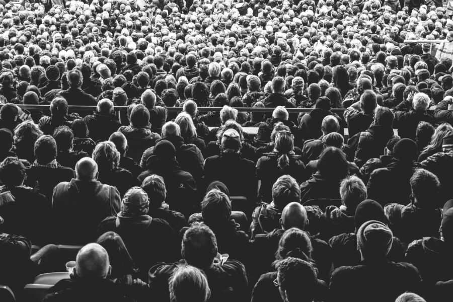 image of audience from the back